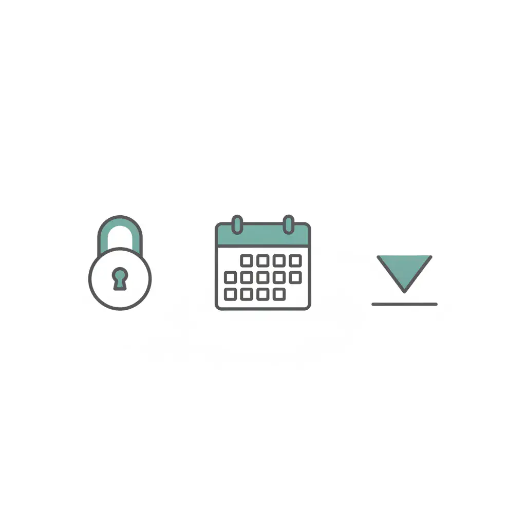 Flat vector icon set representing chastity as a workaround for post nut clarity.